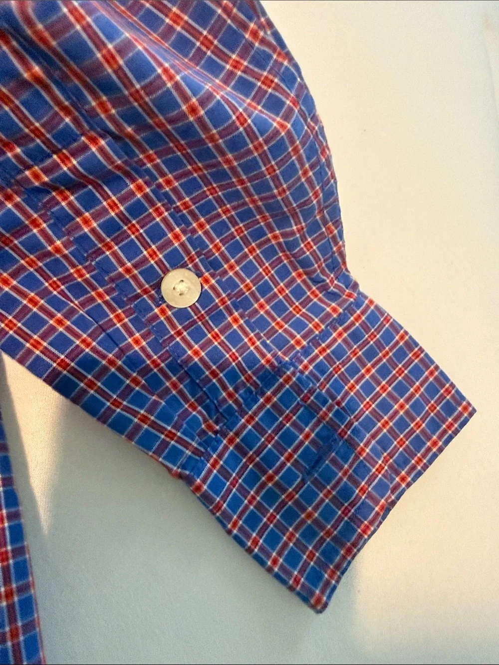 Chaps Classic Boys Button-Down Plaid Shirt in Blue & Red